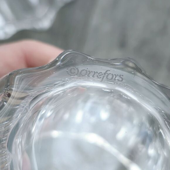 Orrefors Crystal Bowls NORTHERN LIGHTS Sweden Signed Vintage Glass Lot of 2 - Picture 5 of 8